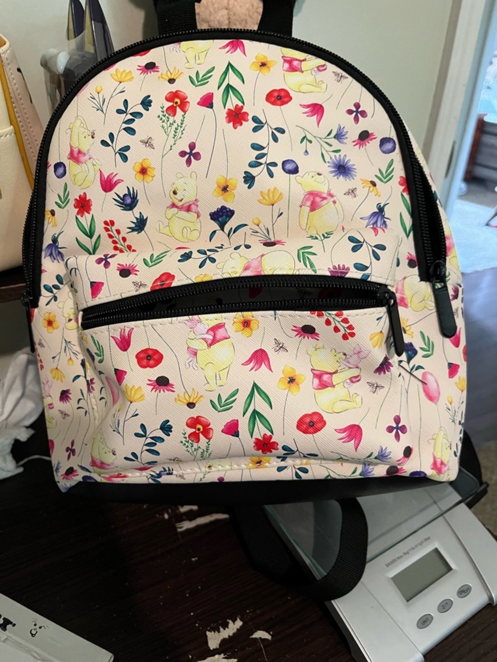 Disney Cream Floral Mini Backpack with Multicolor Flowers